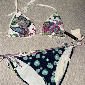 Colorful Paisley and Floral Bikini Set